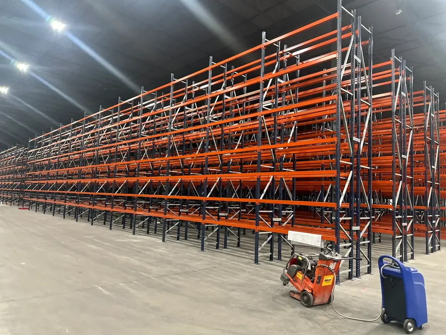 MTLI Group warehouse racking installation with narrow aisle layout